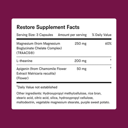 Restore Supplement Facts