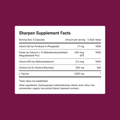 Sharpen Supplement Facts