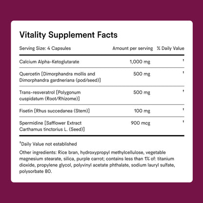 Vitality Supplement Facts